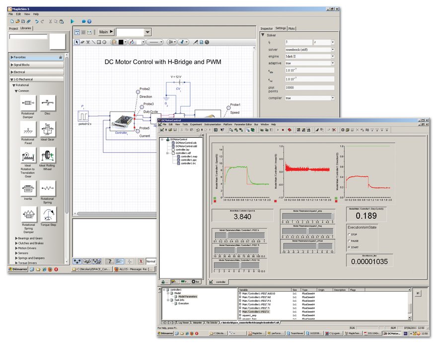 Schnelle Prototypentwicklung mit MapleSim durch Anbindung an das dSPACE DS1104 R&D Controller Board